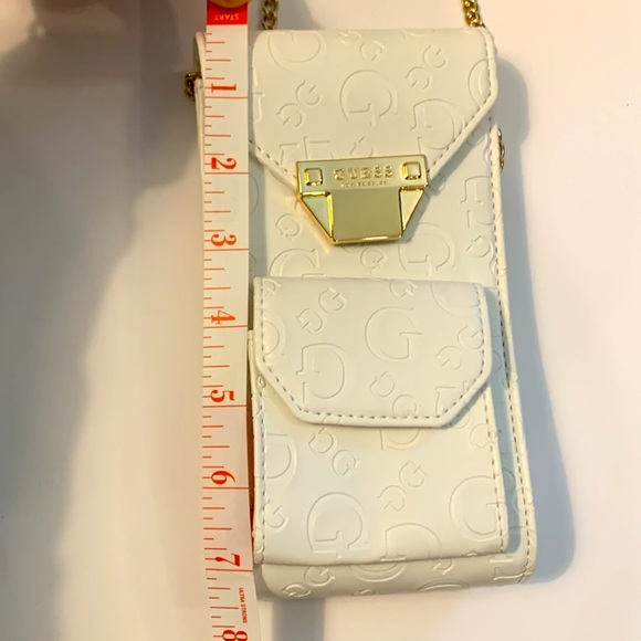 Guess White G Gold Chain Crossbody Small Purse - Picture 5 of 8